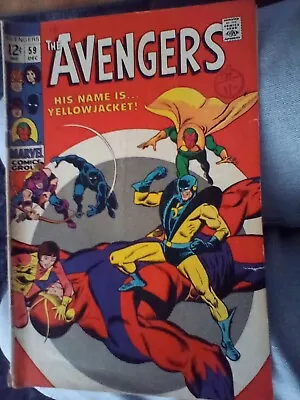 Buy Avengers #59 CGC 8.5 1st App. Of Yellowjacket Vintage Marvel Comics 1968 • 225£