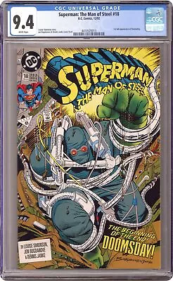 Buy Superman The Man Of Steel #18D CGC 9.4 1992 4410520013 1st Full App. Doomsday • 46.60£