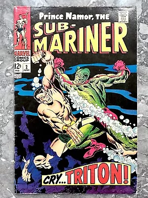 Buy Sub-Mariner #2 F(6.0) Marvel Comics 1968 Classic Buscema 🔥 Cover Art Silver-Age • 31.03£