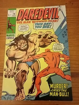 Buy Marvel Comics Daredevil Vol 1. #79 Aug 1971 Uk 1/- C/p Variant .man-bull App. Nm • 49.99£