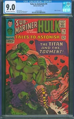 Buy Tales To Astonish #79 ⭐ CGC 9.0 ⭐ Hulk Vs Hercules! Silver Age Marvel Comic 1966 • 229.10£