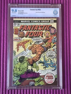 Buy FANTASTIC FOUR #166 CBCS 9.0 Marvel 1976 George Perez Art / Thing Vs HULK! • 45£