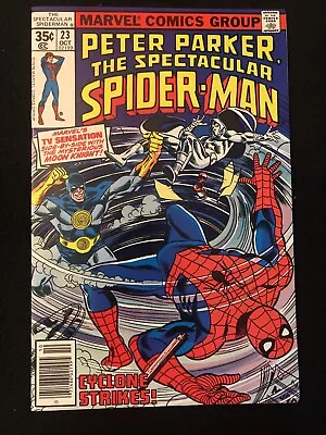 Buy Peter Parker The Spectacular Spider-man 23 8.5++ 1978 White Pages Moon Knight Qs • 12.42£