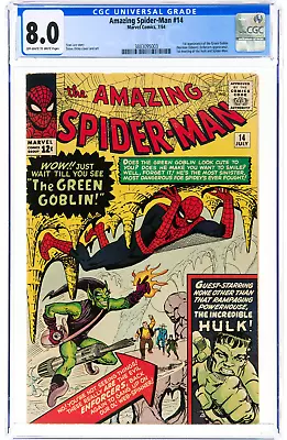 Buy Amazing Spider-Man #14 - CGC 8.0 - 1st App Green Goblin - Marvel 1964 • 5,125.62£