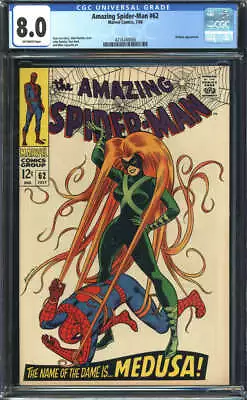 Buy Amazing Spider-man #62 Cgc 8.0 Ow Pages // Medusa Cover Marvel 1968 • 217.45£