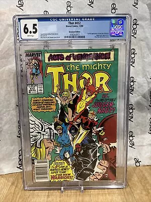 Buy Thor # 412 1st Full App New Warriors CGC 6.5 Newsstand Marvel Comics 1989 Comic • 31.06£