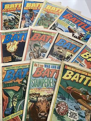 Buy 11 X Vintage BATTLE / BATTLE ACTION FORCE COMICS  Bundle / Job Lot From 1983 • 16.99£