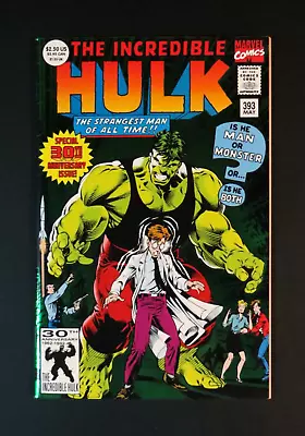 Buy INCREDIBLE HULK #393 VF/NM 30th Anniversary Dale Keown Green Foil Marvel 1992 • 4.66£