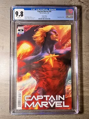 Buy Captain Marvel 34 CGC 9.8 NM/MT Stanley Artgerm Lau Variant 🔥 Marvel 2022 • 42.71£
