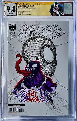 Buy AMAZING SPIDER-MAN #55 2nd 1:50 • CGC SS 9.8 • VENOM SKETCH/REMARK • PAT GLEASON • 504.02£