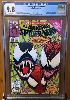 Buy Amazing Spider-man #363 Bagley Cover 3rd Appearance Carnage Cgc 9.8 White Pages • 69.89£