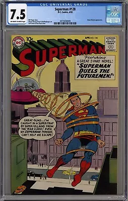 Buy Superman #128 Cgc 7.5 Off-white To White Pages Dc Comics 1959 • 256.74£