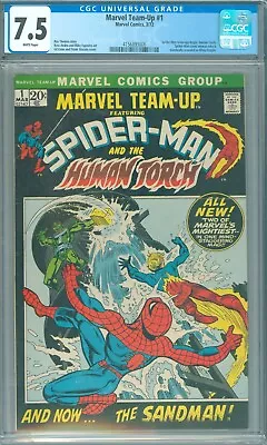 Buy MARVEL TEAM-UP #1 ~ 1972 Spider-Man & Human Torch ~ CGC 7.5 WHITE! • 85.43£