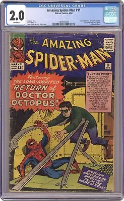 Buy Amazing Spider-Man #11 CGC 2.0 1964 4389505003 • 345.59£