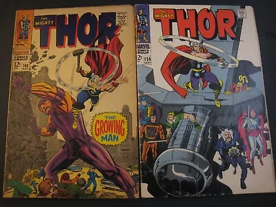 Buy LOT,  Mighty Thor # 140 1967 Minor Key 1st Growing Man App. Kirby, 146 & X-MEN • 45.74£