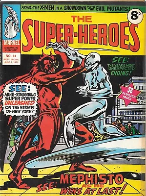 Buy Vintage Marvel Super Heroes Comic No 14 June 7th 1975 Silver Surfer • 3.20£