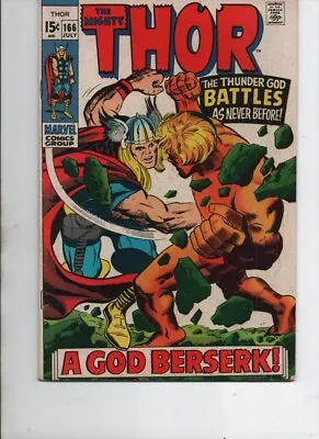 Buy Thor #166 (MARVEL 1969) KEY-2ND APP HIM-GUARDIANS-VG/FN • 69.89£