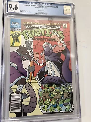 Buy CGC 9.6 Teenage Mutant Ninja Turtles Adventures  # 4 Newsstand 1989 WP  Series • 54.35£