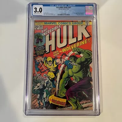Buy Incredible Hulk 181 CGC 3.0 CR/OWP 4435702001 - 1st Full Appearance Of Wolverine • 1,669.71£