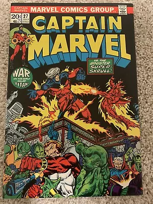 Buy CAPTAIN MARVEL #27 - 1st FULL EROS STARFOX - HIGH GRADE- STARLIN - MARVEL 1973 • 53.59£