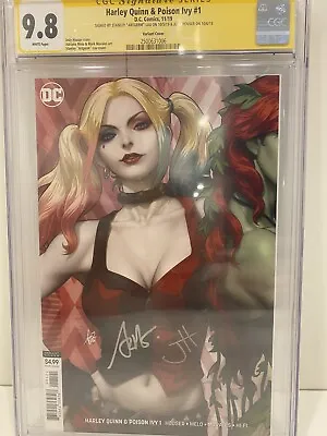 Buy Harley Quinn & Poison Ivy #1 CGC SS 9.8 Signed Artgerm Jody Houser NM/M White • 186.39£