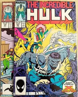 Buy Incredible Hulk #'s 336 & 337 - VG/FN (5.0) - Marvel 1987 - 75 Cents-  X Factor  • 5.50£