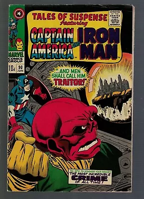 Buy Marvel Comics Tales Of Suspense 90 Classic Red Skull Cover 6.0 FN 1967 Avengers • 39.99£