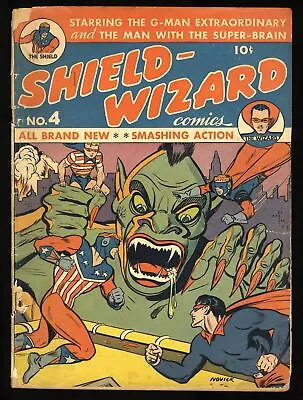 Buy Shield-Wizard Comics #4 GD- 1.8 Early Golden Age Superhero! Archie 1941 • 349.32£