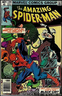 Buy Amazing Spider-Man (1963 Series) #204 'Black Cat App' VG+ Cond (Marvel, 1980) • 6.21£