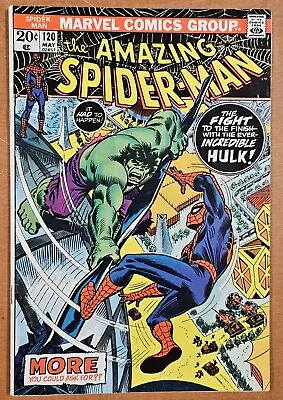 Buy Amazing Spider-Man #120 - HIGH GRADE - Spidey Vs Hulk - Marvel 1973 • 58.25£