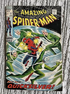 Buy The Amazing Spider-Man #71 1969 Marvel Silver Age Comic. Stan Lee. Quicksilver. • 70£