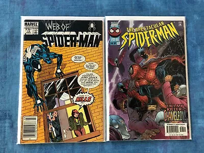 Buy The Spectacular Spider-man #243(nm) - & - Web Of Spider-man # 12 (vf) /lot Of 2 • 5.44£