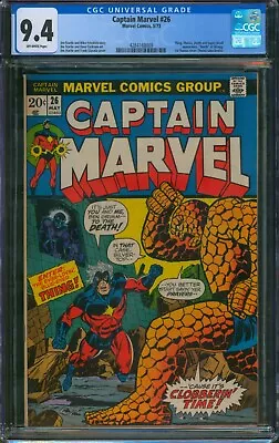 Buy CAPTAIN MARVEL #26 ⭐ CGC 9.4 ⭐ 1ST THANOS COVER! Key Bronze Age Comic 1973 • 213.57£