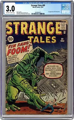 Buy Strange Tales #89 CGC 3.0 1961 3694849015 1st App. Fin Fang Foom • 823.21£