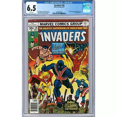 Buy Invaders #20 1977 Marvel CGC 6.5 [30¢] 1st Full Appearance Of Union Jack II • 38.83£