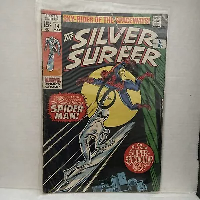 Buy Silver Surfer #14 Bronze Age 🔸 First Meet Of Spider-Man & Silver Surfer  🔸 • 75£