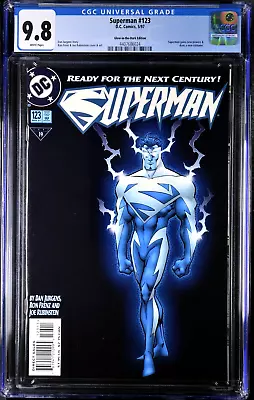 Buy 🔥SUPERMAN #123~CGC 9.8 WP~DC Comics 1997~GLOW-IN-THE-DARK EDITION~NEW COSTUME • 77.65£