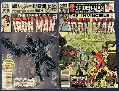 Buy The Invincible Iron Man #152, 153 Marvel Comics 1981 Stealth Armor, Living Laser • 4.66£