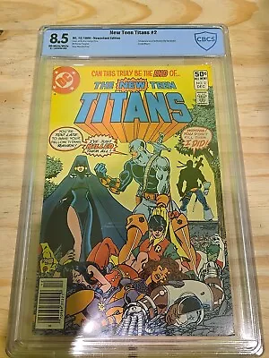 Buy NEW TEEN TITANS #2 KEY 1st APPEARANCE DEATHSTROKE CBCS 8.5 WHITE PAGES NEWSSTAND • 108.72£