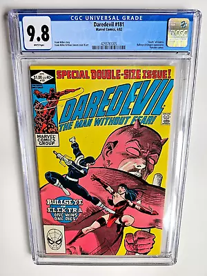 Buy Daredevil #181 Cgc 9.8 1982 +frank Miller+ Bullseye+ Kingpin+ Death Of Electra+ • 151.24£
