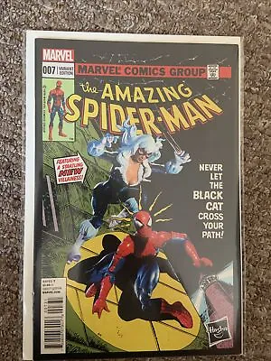 Buy AMAZING SPIDER-MAN (2014) #7  HASBRO BLACK CAT 1:15 Variant Marvel Comics • 10£