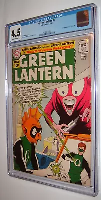 Buy GREEN LANTERN #6 (1961) 🌟 CGC 4.5 🌟 1st App Tomar-Re! DC SILVER AGE KEY COMIC! • 201.91£