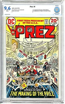 Buy Prez   #1  CBCS   9.6   NM+   White Pgs  8-9/73  1st App. & Origin Prez. Rickard • 116.49£