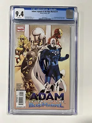 Buy Adam Legend Of The Blue Marvel 1 2009 Cgc 9.4 White Pages Marvel Comics • 194.49£