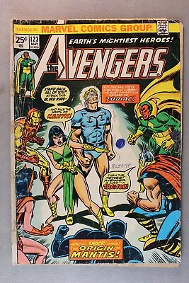 Buy The Avengers #123 *1974*  The Origin Of Mantis!  Low Grade Reader ~ $2.75 ~ • 2.14£
