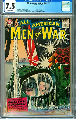 Buy ALL AMERICAN MEN OF WAR 51 CGC 7.5 JAPANESE KAMIKAZE FLAG And FROGMAN COVER 1957 • 624.18£