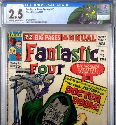 Buy PRIMO:  FANTASTIC FOUR Annual #2 Dr DOOM Origin Custom GD+ 2.5 CGC 1964 Marvel • 170.38£