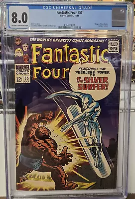 Buy Fantastic Four #55 (1966) CGC 8.0 Thing Vs. Silver Surfer • 272.29£
