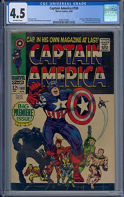 Buy Cgc 4.5 Captain America #100 1st Issue Classic Kirby Cover • 232.97£