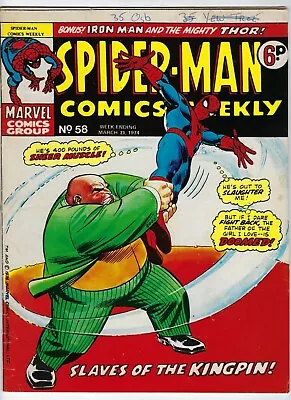 Buy SPIDER-MAN COMICS WEEKLY # 58 - 23 March 1974 - GD/VG 4.5  Kingpin Iron Man Thor • 3.45£